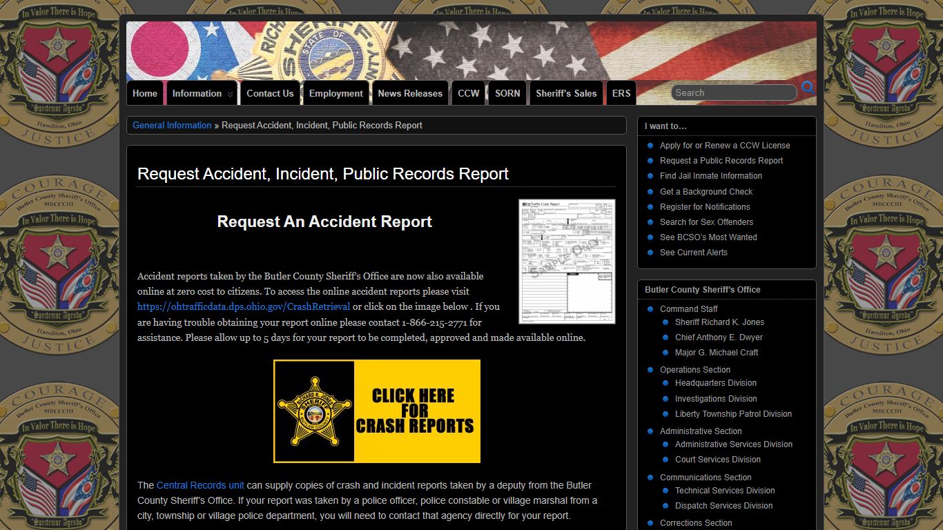 Request Accident, Incident, Public Records Report » Butler County ...